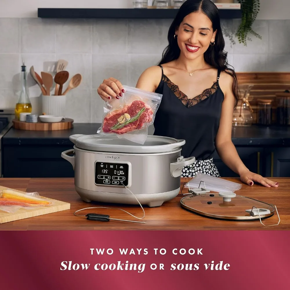7-Quart Cook & Carry&trade; Slow Cooker with Sous Vide,Programmable, Stainless Steel