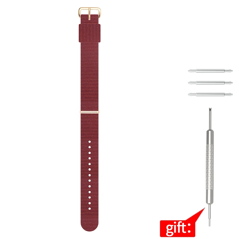 Elegant Rose Gold Nylon Watch Strap with Bracelet Buckle – Multiple Sizes
