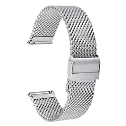Men's Quick Release Adjustable Stainless Steel Milanese Mesh Watch Band - 22mm (Silver)