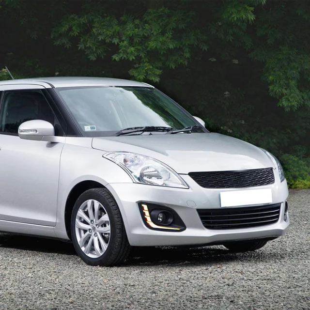 229599-baf8a7.jpg سيارة وامض 1 مجموعة سيارة LED DRL النهار تشغيل أضواء ل سوزوكي سويفت 2014 2015 2016 مع الأصفر إشارة دوران الضباب مصباح غطاء