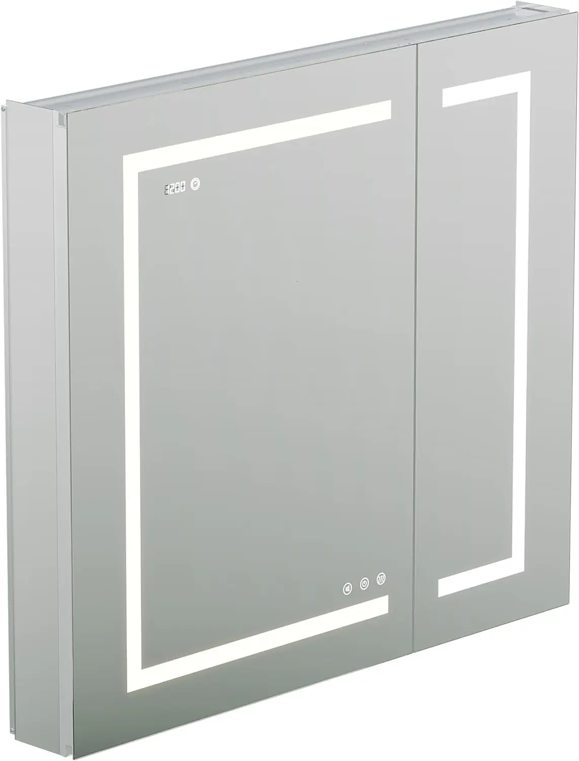 

Medicine Cabinet with Lights Adjustable Front & Backlit Brightness/Remote/Waterproof/Anti Fog/Outlets/Install Surface