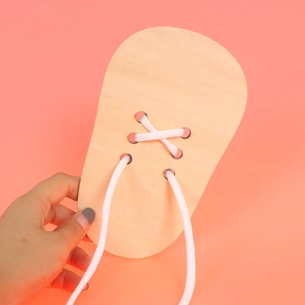 Funny Learning Montessori Children Educational Toys Tie Shoelaces Toys Shoe Lace Wooden 3