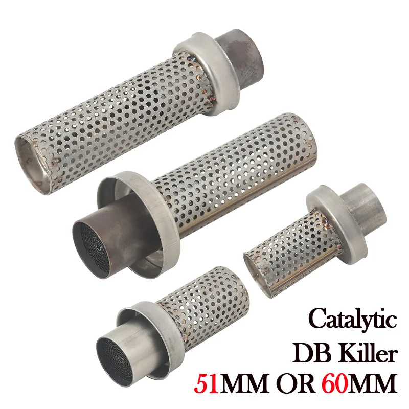 50.8mm 60mm DB Killer Universal Motorcycle Yoshimura Exhaust Escape Moto Mesh Catalyst Damper Silencer Muffler Arrester Dit Bike