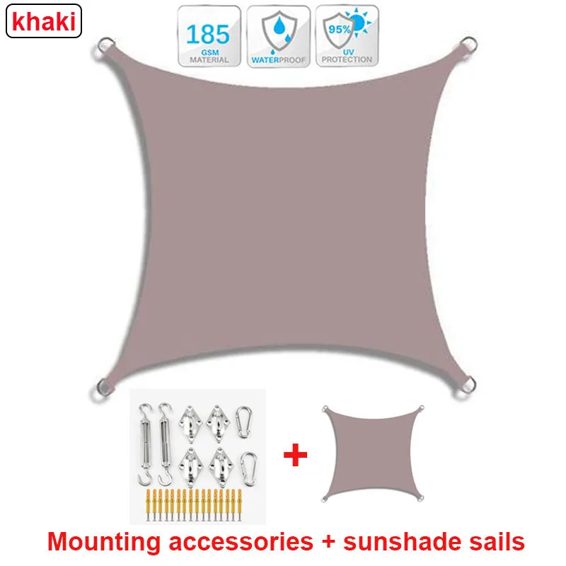 Description Picture 6 of itemWaterproof Sun Shelter Sunshade Protection Shade Sail Awning Camping Shade Cloth Large For Outdoor Canopy Garden Patio 3x5m 3x6m