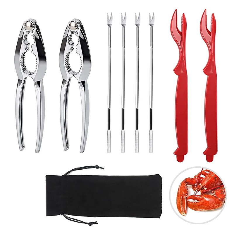 Crab Crackers and Tools, 2 Crab Leg Crackers, 4 Crab Leg Forks, resistente, durável, à prova de poeira, reutilizável