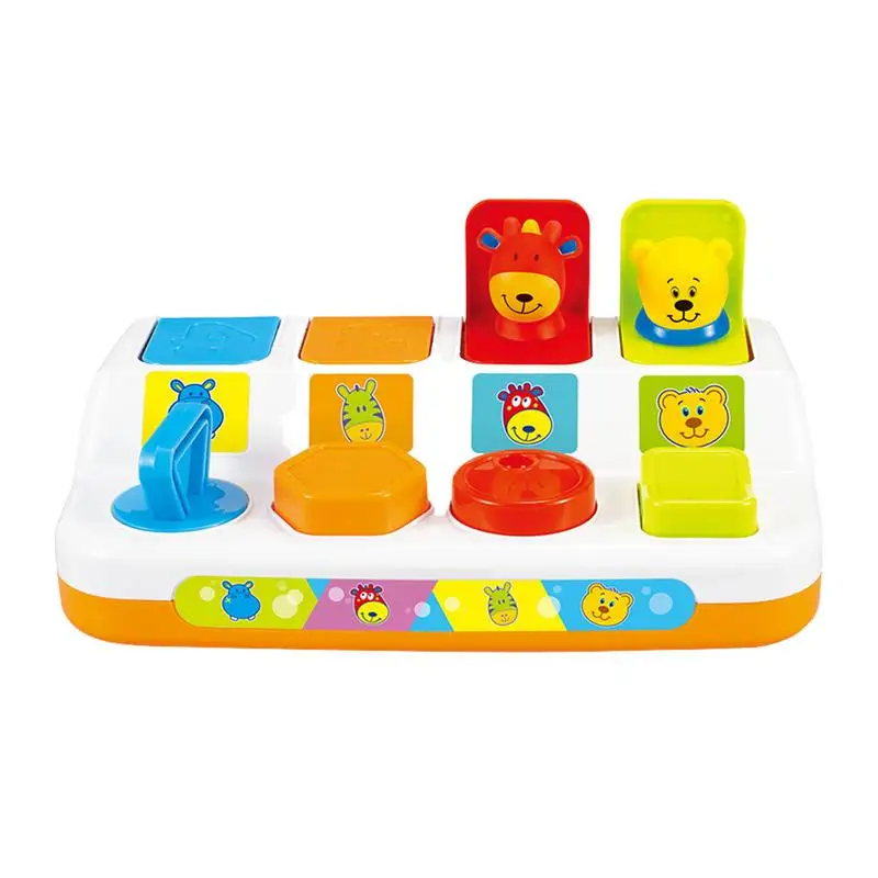 

Interactive PopUp Animal Toys Button Box Baby Intelligence Push Doll Toys Early Education Interactive Activity Center Toy Gifts