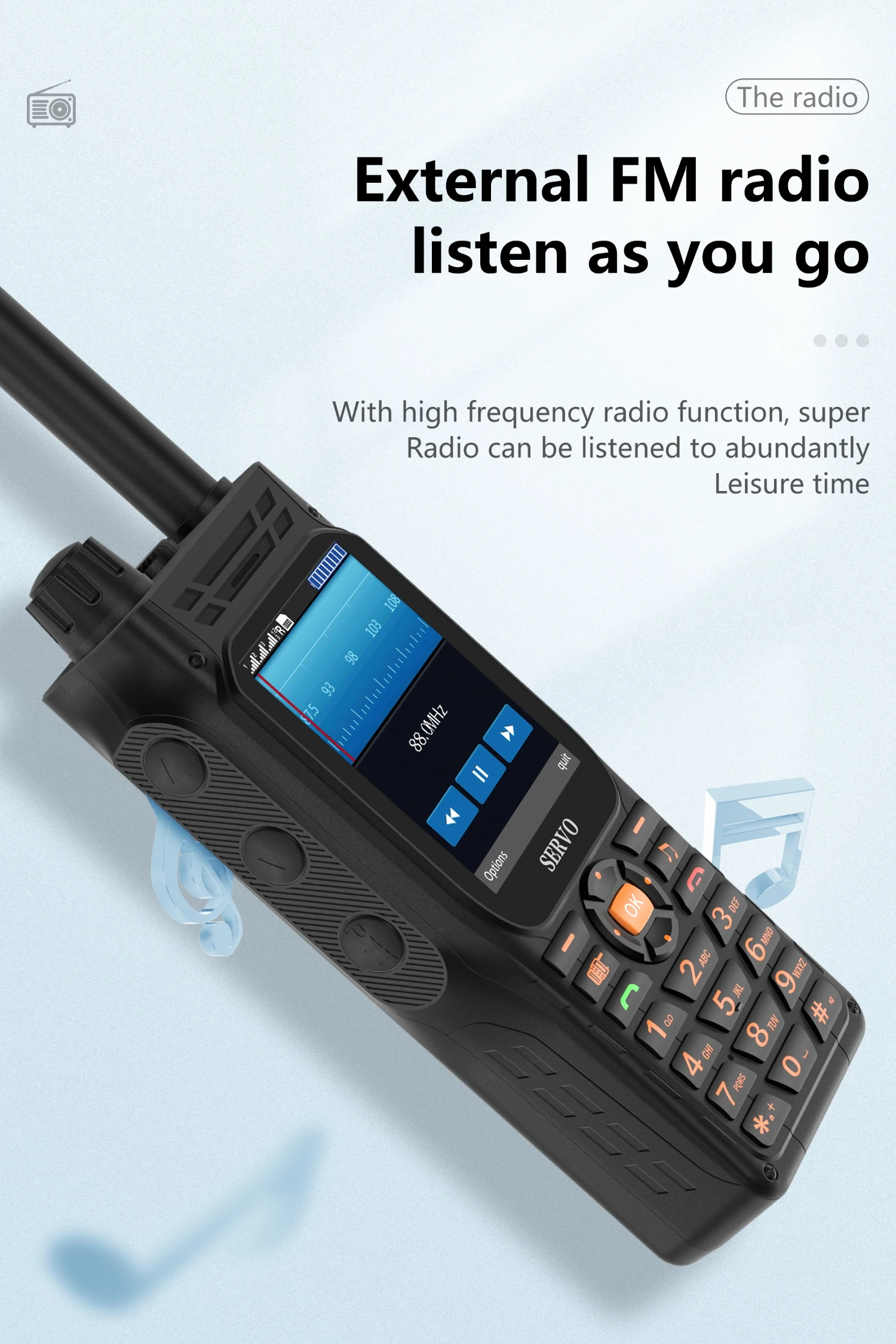 Walkie Talkie Telefone Móvel UHF 400-470MHz Power