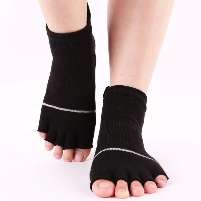 Yoga Socks Men Professional Non-slip Open Toe Yoga Fitness Socks Grip Five  Fingers Ankle Sports Socks Short Anti Slip Dance - AliExpress