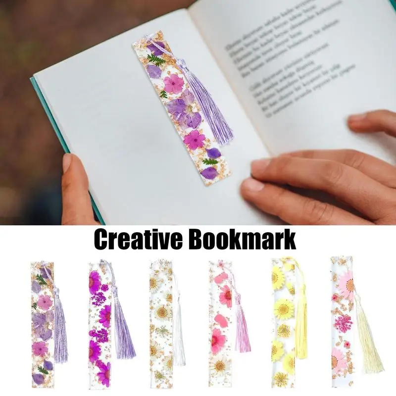 4pcs Bronze Flower Bookmarks - Vintage Dried Flower Metal Book Markers For Readers