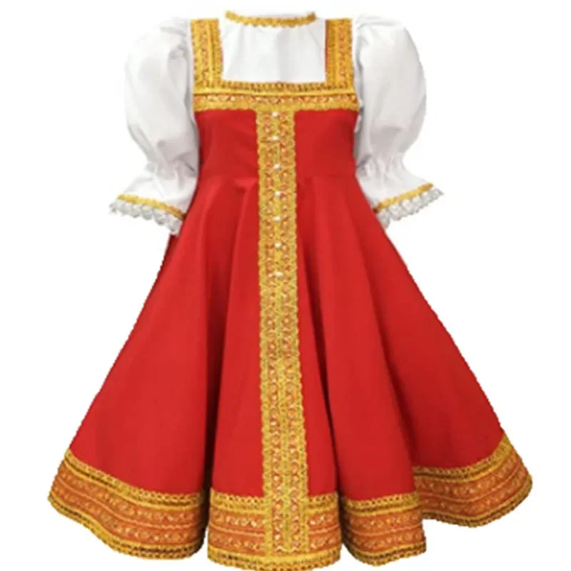 Costume da ballo tradizionale per ragazze, abito russo, Sarafan, cosplay popolare, travestimento - immagine 3