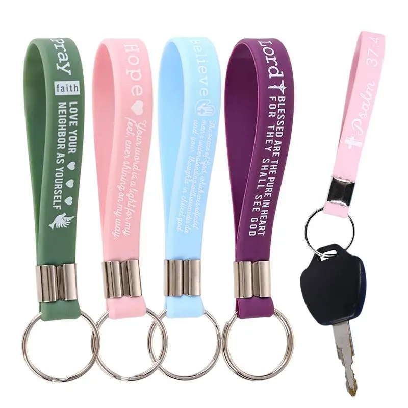 

Bible Keychains Religious Keyrings Christian Bible Keychains With Scripture Inspirational Silicone Keychains Verses Religious Ke