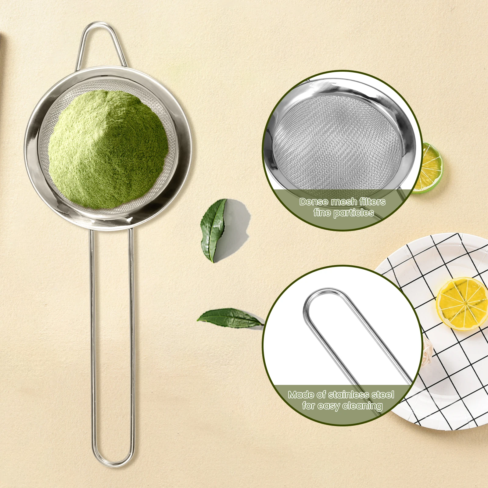 5Pcs Matcha Whisk Set Handmade Bamboo Matcha Whisk Traditional Tea Scoop Deep Scoop Tea Strainer Clear Storage Holder