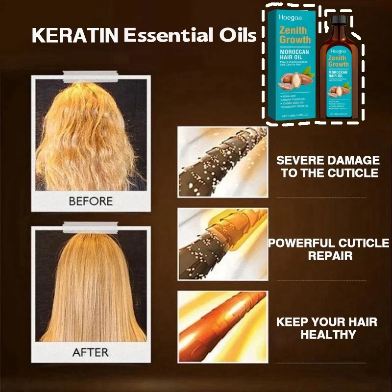 Hair Essence Oil 100ML Moroccan Agam Vitamin Oil Hair Care Essence Damaged Nutrition Repair Hair Splitting Improvement Treatment Products