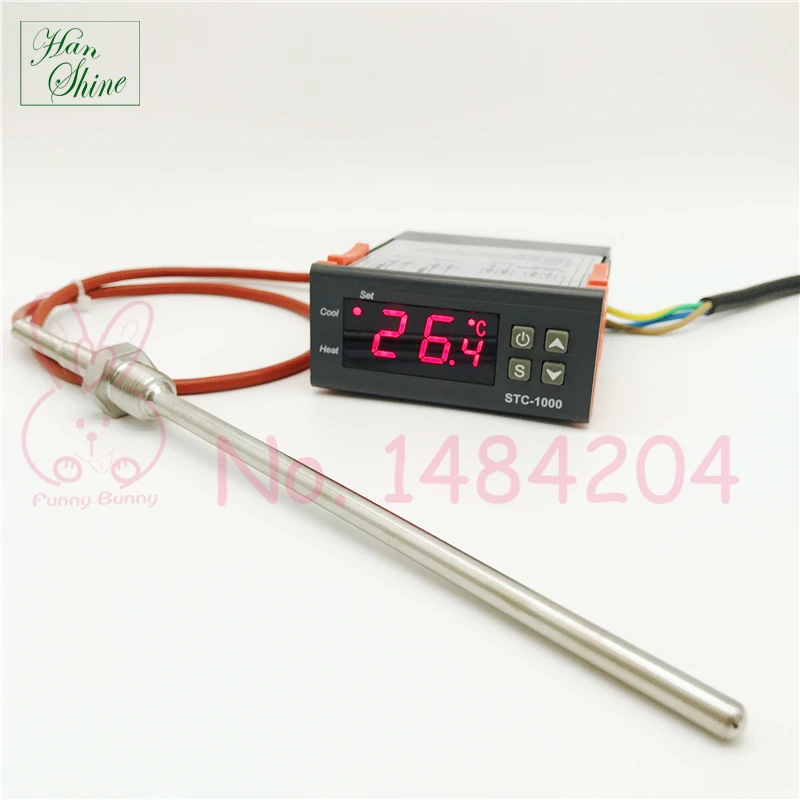NTC 서미스터 온도 센서, STC-1000, SUS304 프로브, 6mm x 150mm 와이어, 500mm, 2m 0 200 °C 스레드, G1/4 인치 BSP, B3435, 10K