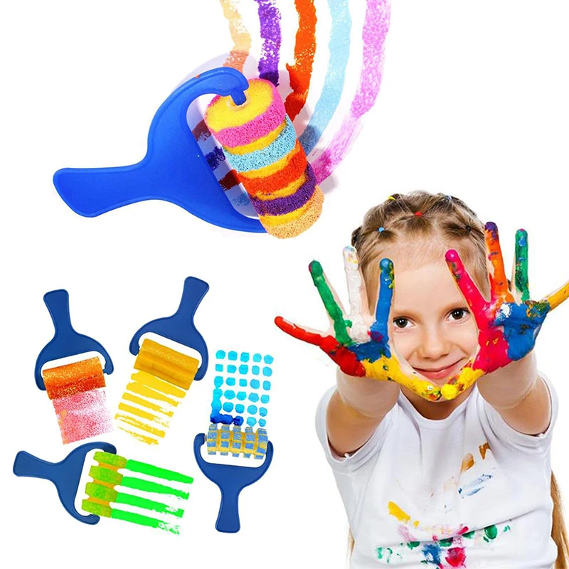 Painting Sponge Brush Set Children Drawing Toys EVA Stamp Art Rubbings Graffiti Roller Tools Early Education DIY Puzzle Toy TMZ 2