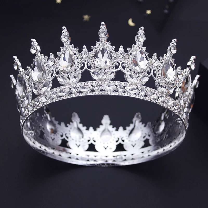 Baroque Round Diadem Royal Queen King Tiaras and Crowns Bridal Wedding Dress Crown Jewelry Accessories hair accessory jewelry accessories hair headdress bridal headwear hair band crown