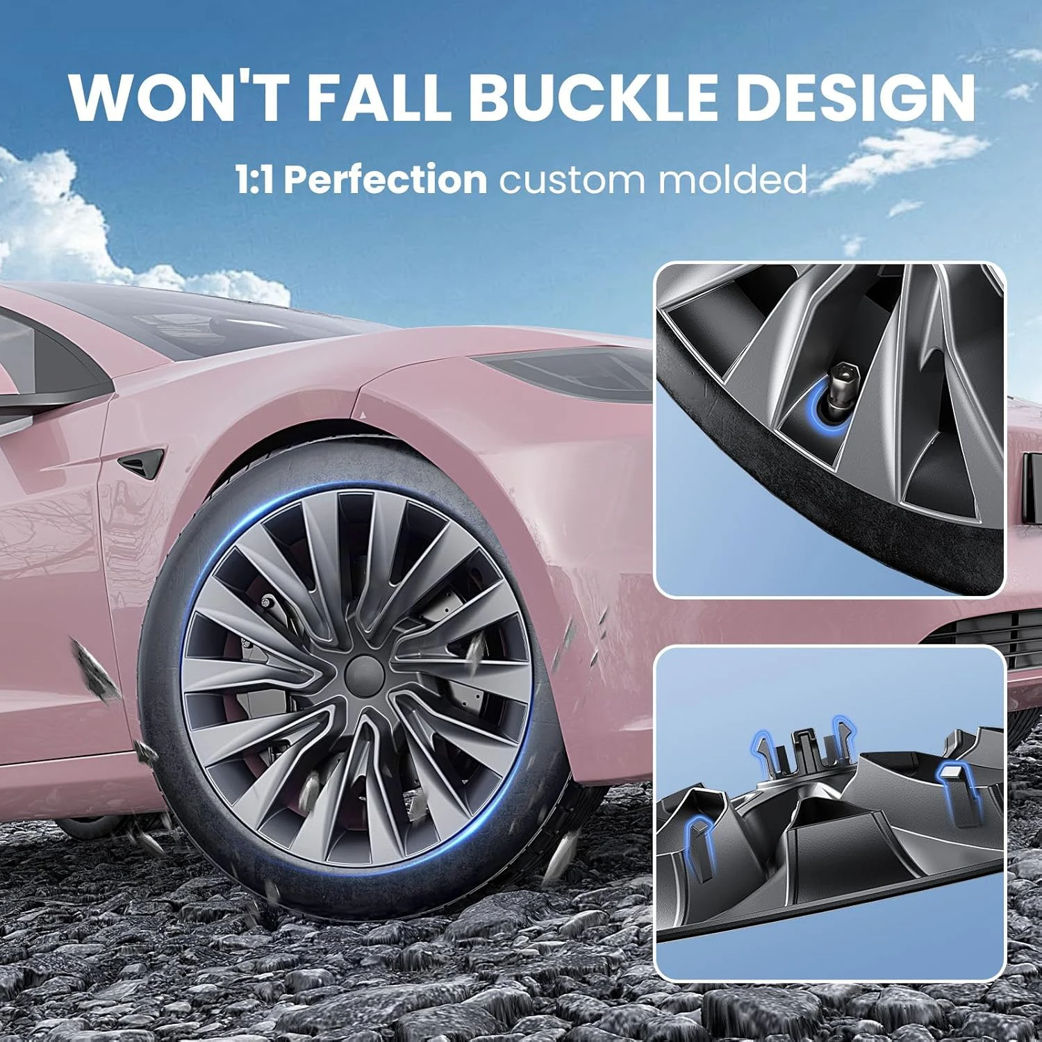Close-up turbine design wheel cover