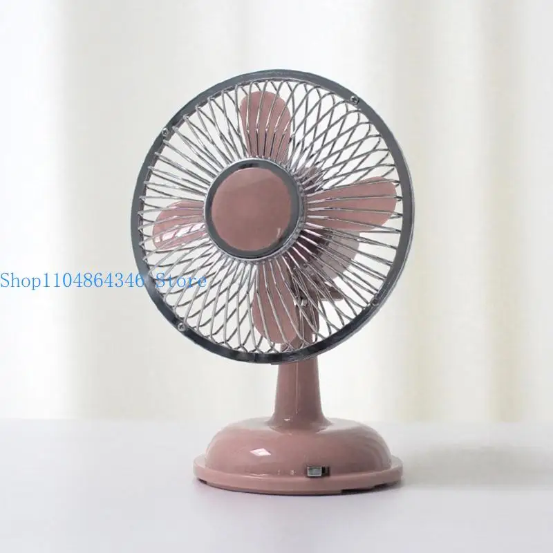 652F 소형 테이블 팬 5.7인치 진동 테이블 팬 2단 USB/AA 배터리 책상 ..