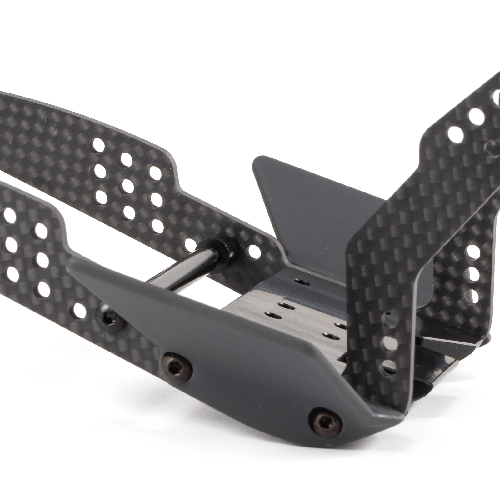 Châssis carbone LCG avec essieux et transmission, prêt pour l'assemblage du RC rock crawler 1/10