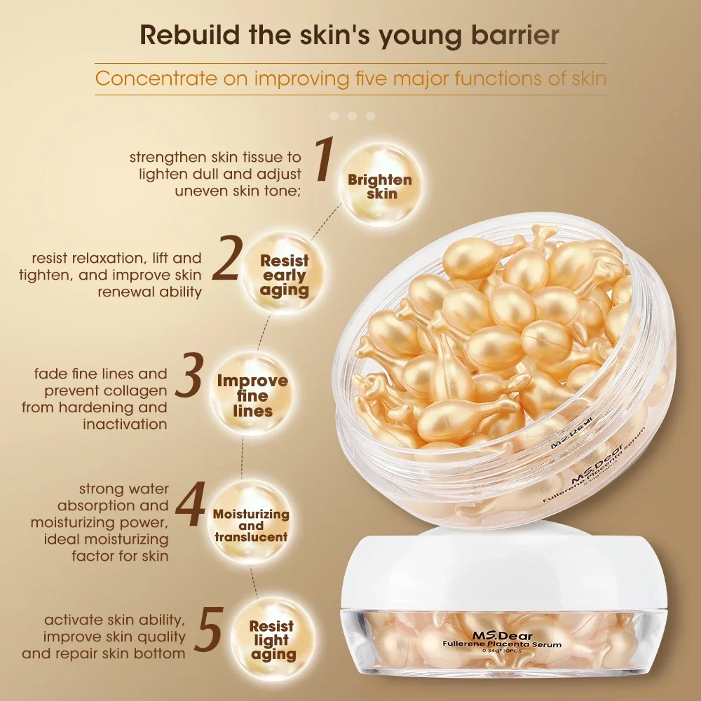 30Pcs Hyaluronic Acid Capsules Serum Hydrating Repair Moisturizing Essence Liquid Facial Deeply Nourishes Firming Skin Care 3
