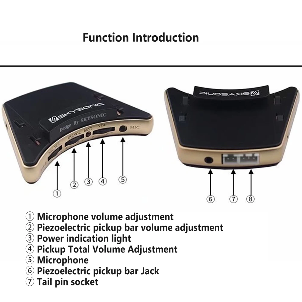 1 set of plasticSkysonic Joy2 Acoustic Guitar Pickup Dual Pickup Modes Soundhole Musical Instrument Accessories