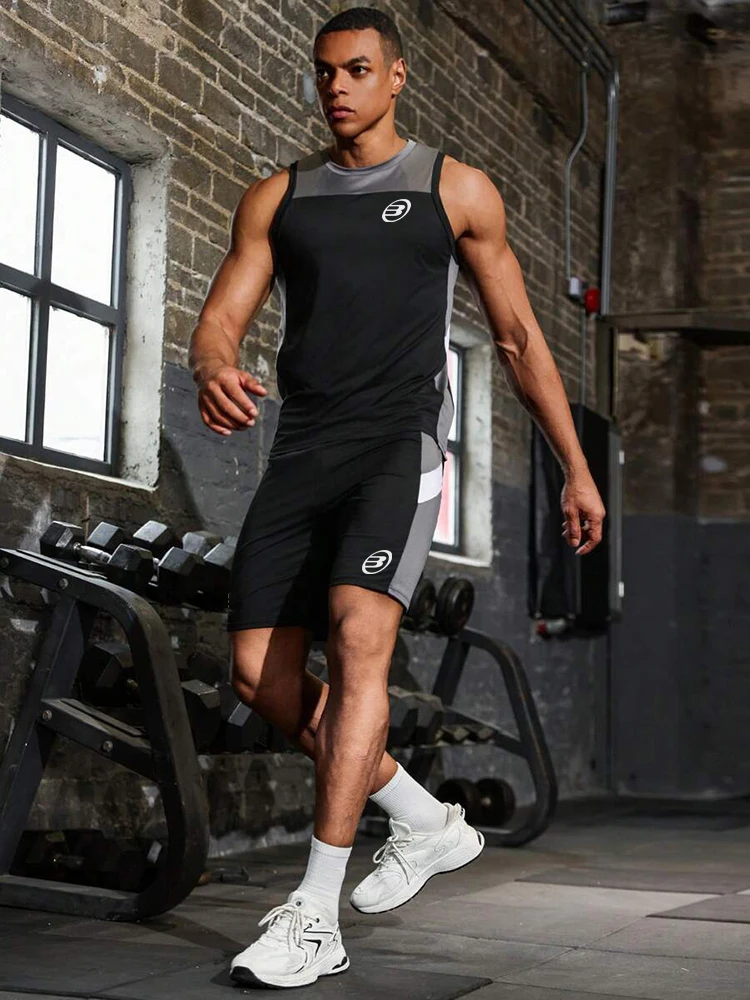 

Повседневный Спортивный Быстросохнущий сетчатый наряд bullpaddle для мальчиков с принтом в виде плоского воротника, летний комплект с майкой и шортами с надписью