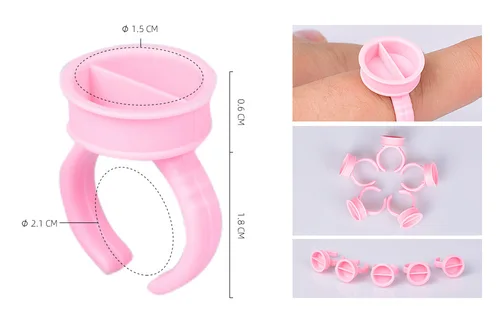 일회용 접착제 링, 속눈썹 접착제 홀더, 속눈썹 연장, 접착제 홀더, 로트당 100 개 3
