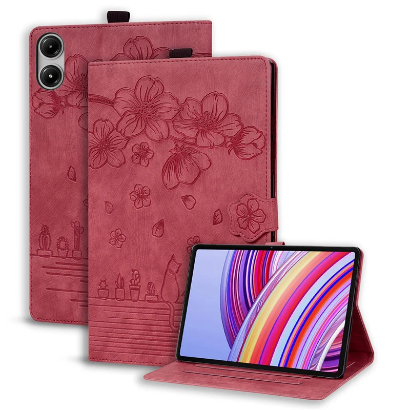 Embossed Painting Wallet Flip Stand Tablet Cover, 11-Inch