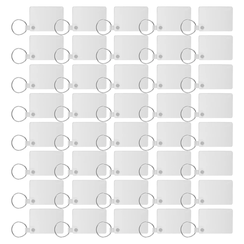 40 Pack Sublimation Keychain Blank Double Sided Heat Transfer Blank MDF Board Key Ring Sublimation DIY