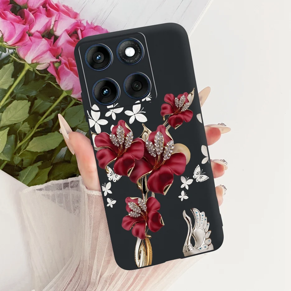 Luxury Butterfly Tree Painted Silicone Case for Motorola Edge 60 Series