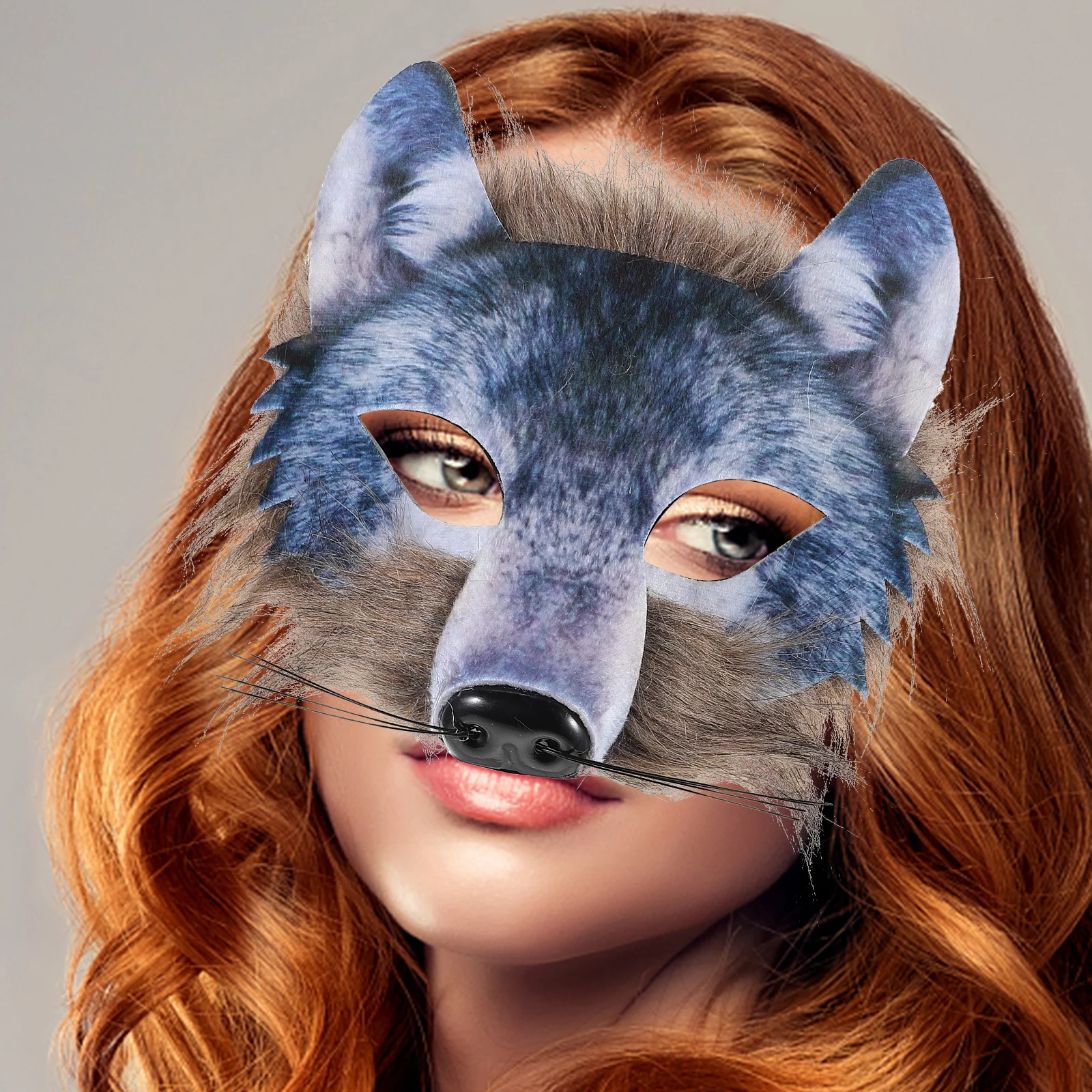 Minatee Wolfsmasken Aus Filz - 12 Stück, 3 Designs, Elastisches Band, Für Halloween, Cosplay, Mottopartys