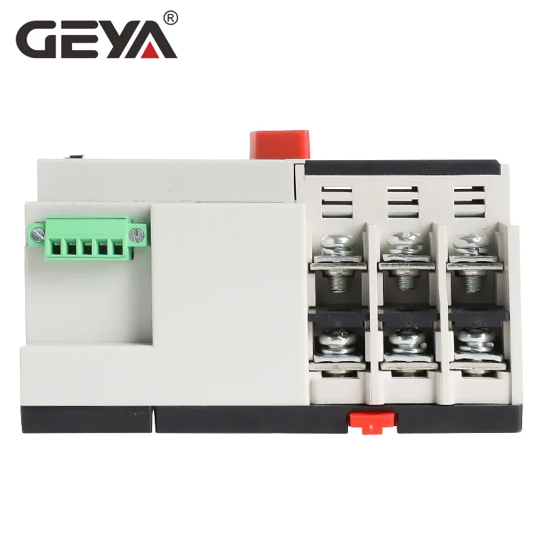 Free Shipping GEYA W2R-3P Din Rail Mounted Automatic Transfer Switch Three  Phase ATS 63A 100A Power Transfer Switch
