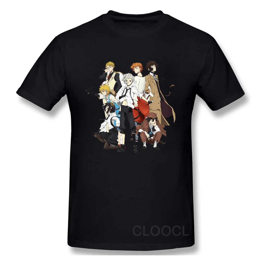 

Футболка CLOOCL из 100% хлопка с японским мультяшным аниме бродячие собаки, повседневные футболки, уличные стильные футболки в стиле хип-хоп, черная футболка, Прямая поставка