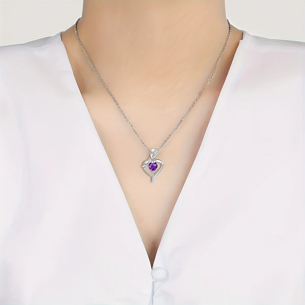 Rose Mom Herz Anhänger Halskette, Freundin Liebe Schmuck Geschenk für Mama, Frau, Liebhaber, Tochter, Valentinstag, Muttertag – Detail 4