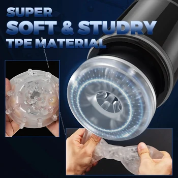 Automatic Telescope Rotating Masturbator for Man Hands Free Vagina Blowjob Male Masturbator Cup Equipment Sex Toys Adult