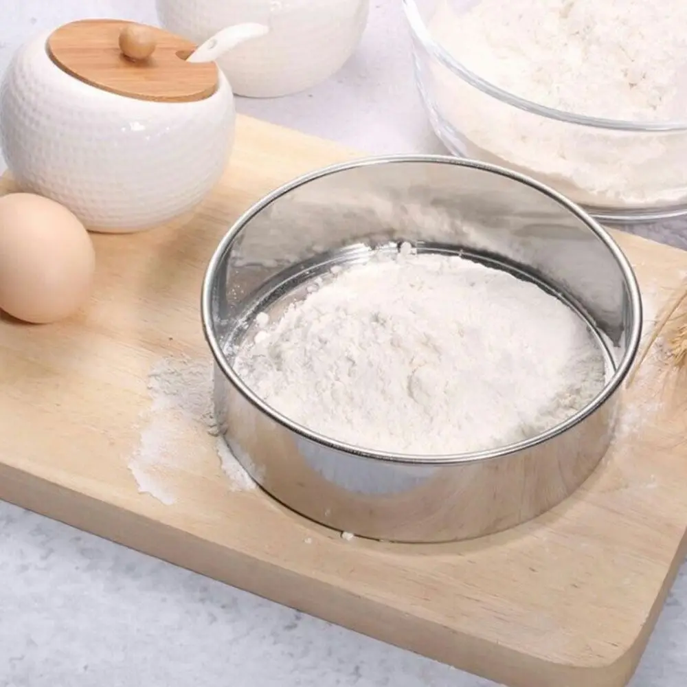 Round Kitchen Mesh Flour Sifter Stainless Steel 12/18cm Baking Tool Strainer Sifters flour sifter baking tools mesh strainer fine mesh strainer powder sieve