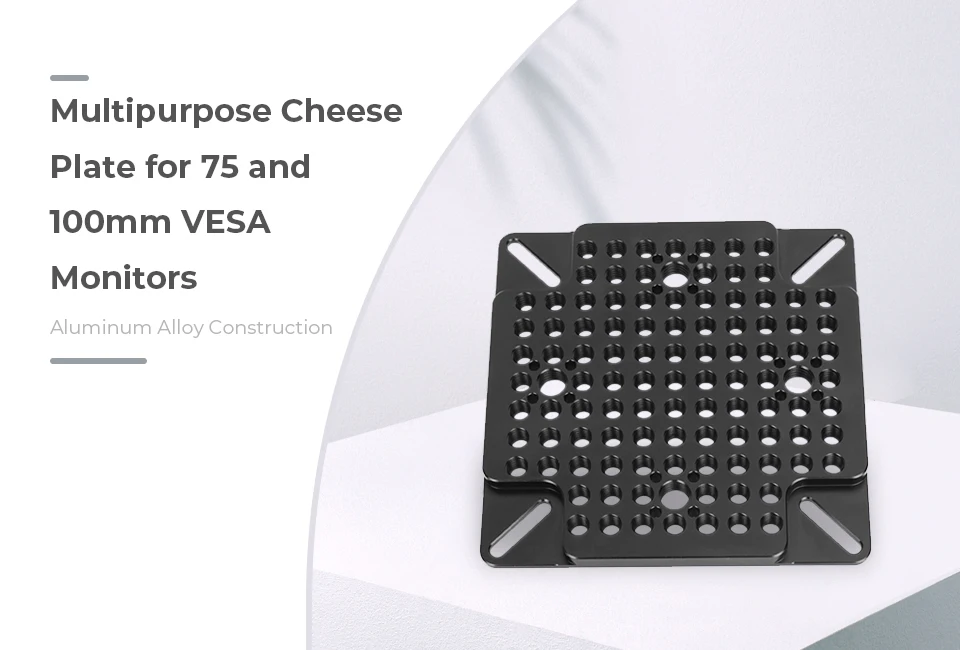 Camera Multipurpose Cheese Plate with 75 to 100mm VESA Mount With 1/4"-20 Access
