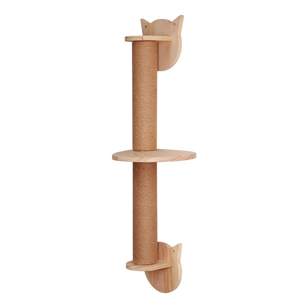 Wall-Mounted Cat Climbing Shelf with Sisal Scratching Post and Sleeping Perch