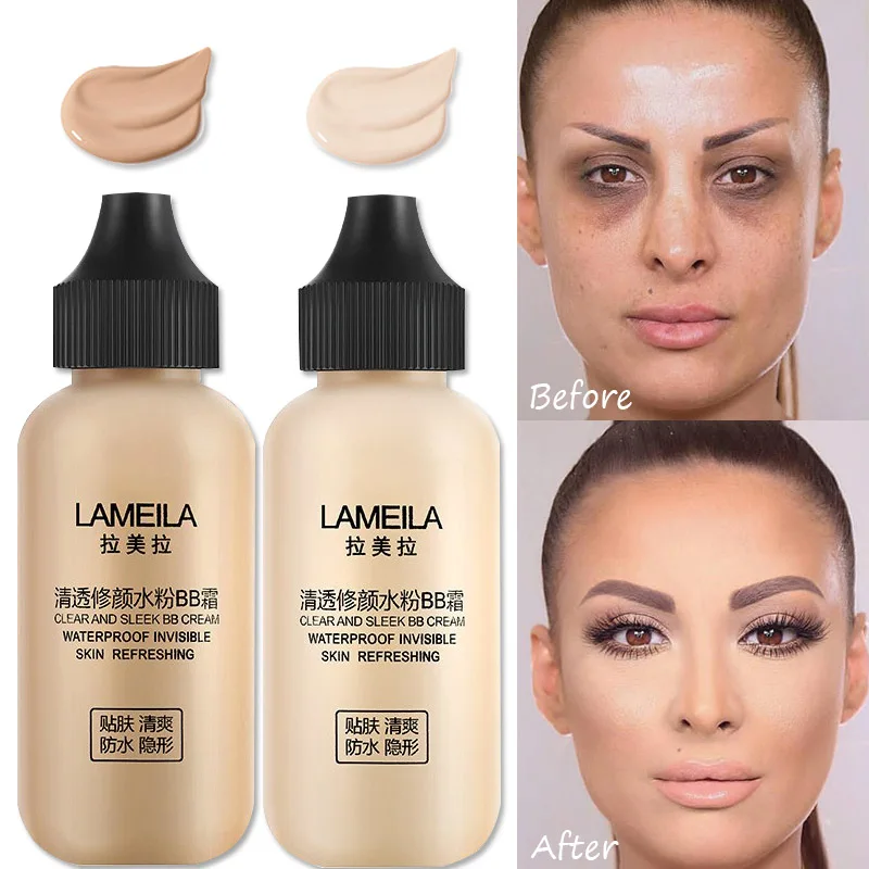 

1PCS Moisturize Liquid Foundation Matte Lightweight BB Cream Waterproof Lasting Oil Control Contouring Concealer Facial Makeup