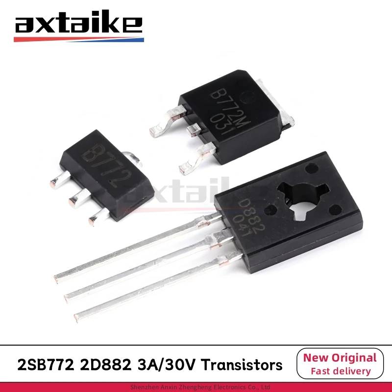 Transistors Kit 20PCS 2SB772 2SD882 B772 D882 B772M D882M NPN PNP SMD DIP