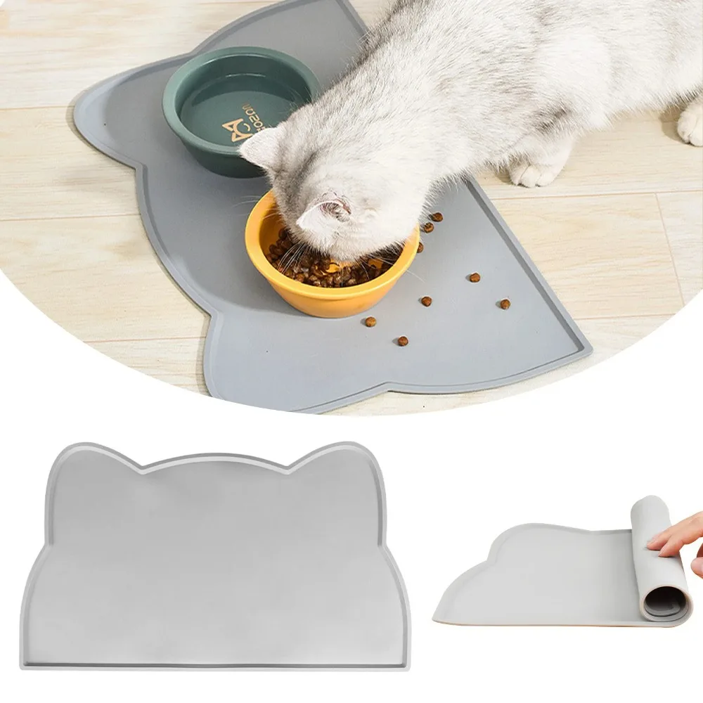 

Cats Pet Products Waterproof Pet Mat for Dogs and Cats Solid Color Silicone Pet Food Feeding Mat Feeding & Watering Supplies Cat
