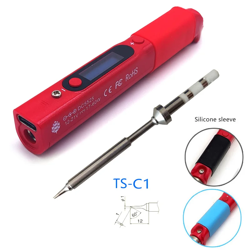 Pine64 Intelligent Constant Temperature Type-C DC5525 Portable Electric Mini Smart Soldering Iron Pinecil B2 BC2 KU C1 Tip hot stapler plastic repair Welding Equipment