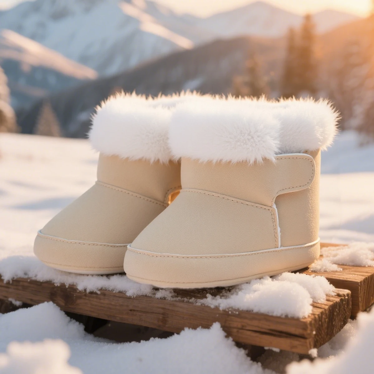 Nouveau moelleux bébé chaussons PU daim cuir enfant en bas âge premiers marcheurs hiver chaud couleur unie intérieur chaussures de marche décontractées 3 couleurs