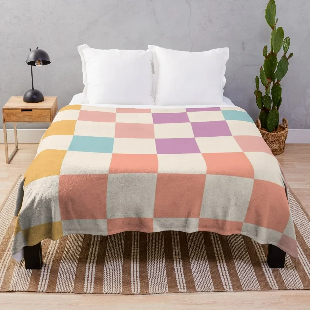 

Sunny Check Pattern - Positive geometry Throw Blanket decorative Winter beds Blankets