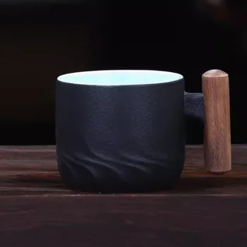 Vintage Wooden Handle Mug 1