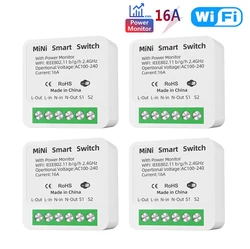 Enhanced WiFi Smart Switch with Energy Monitoring and Voice Control Integration - Smart Switch (4pcs With PowerMeter)