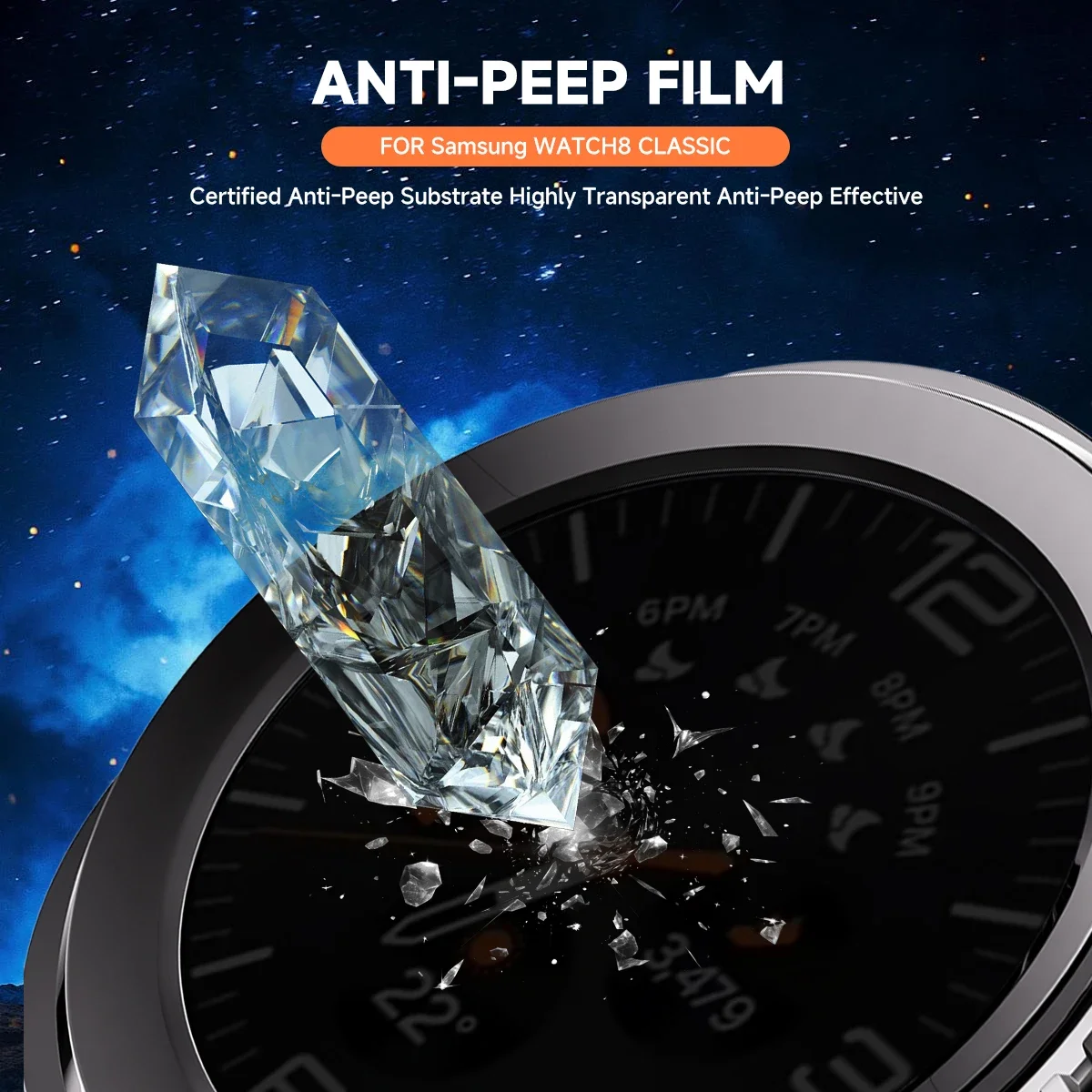 Enhanced Privacy Glass Screen Protector with Protective Case for Smartwatches - Tempered, Anti-Peeping, and Durable Design