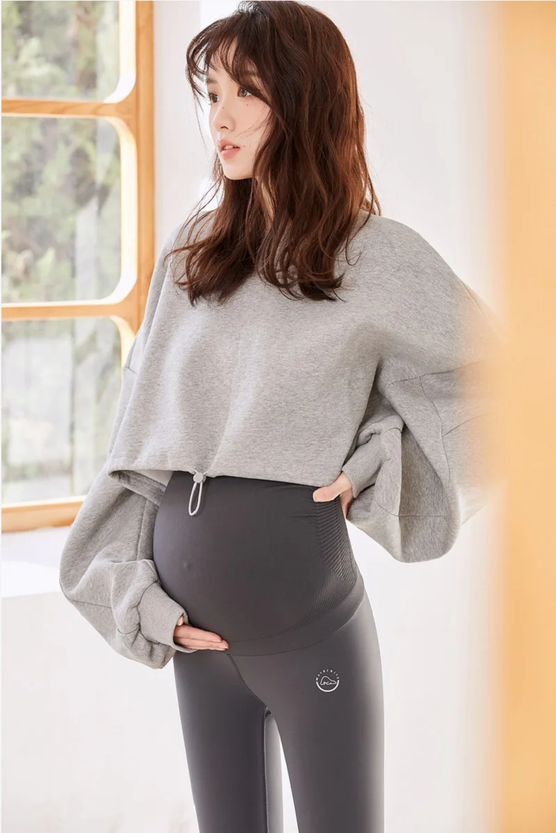 Women's Maternity Fleece Lined Leggings Over The Belly Pregnancy Winter Warm Workout Yoga Pants