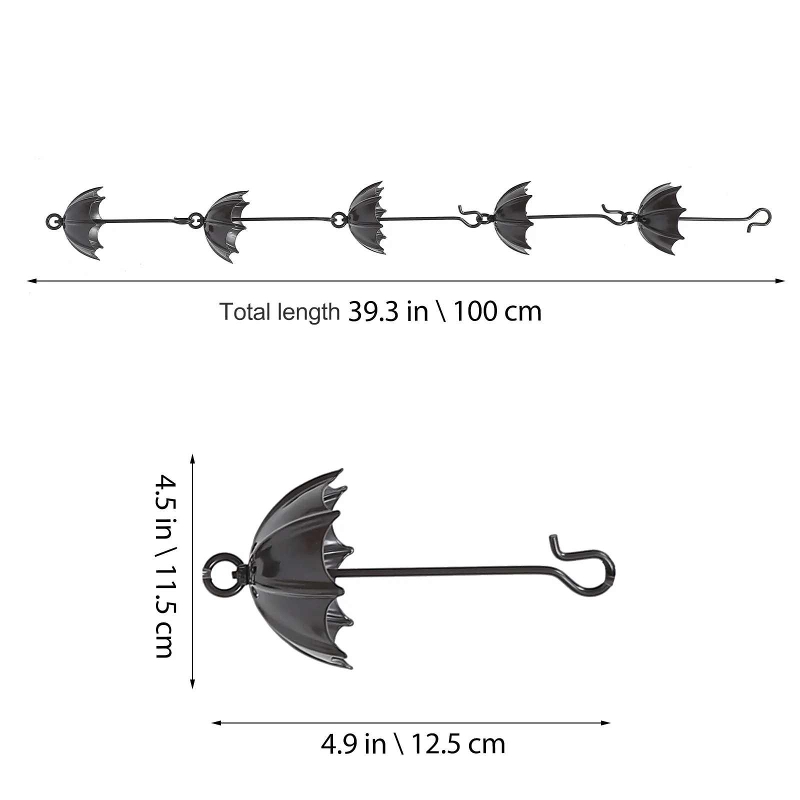 Chain Rain Gutter Diverter Decorative Downspout Spout Rainwater Catcher Metal Garden Water Roof Collector Extension Cups Link