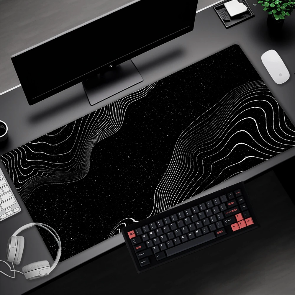 

Black Mouse Pad 1200x600 Desk Mat White Mousepad 900x400 Mouse Matte Custom Simple Texture Mat Computer Accessories Desktop Pc